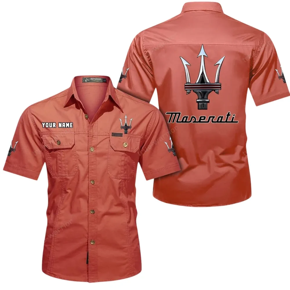 Luxury Car  Exclusive Logo Short Sleeved Shirt, Gift For Luxury Car  Lovers CAR444 - Red - Image 2
