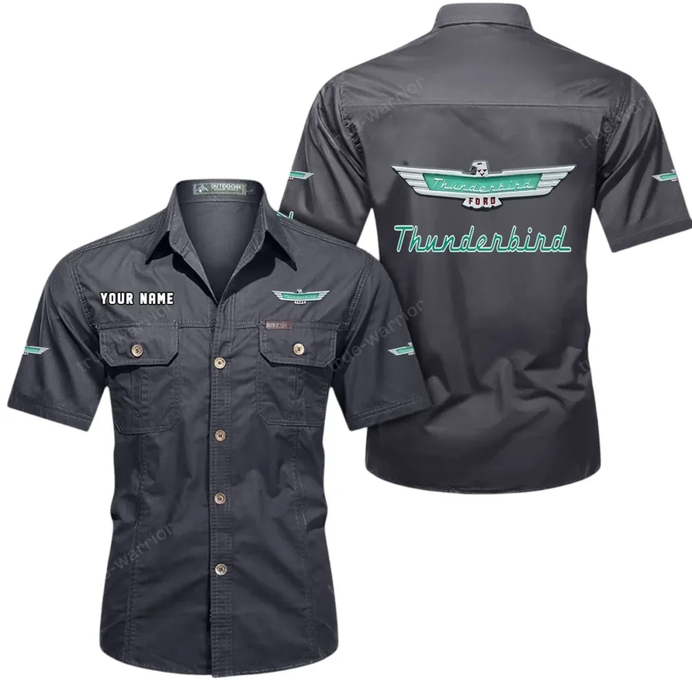 American Classic Exclusive Logo Short Sleeved Shirt, Gift For American Classic Enthusiasts CAR444 - Gray - Image 2