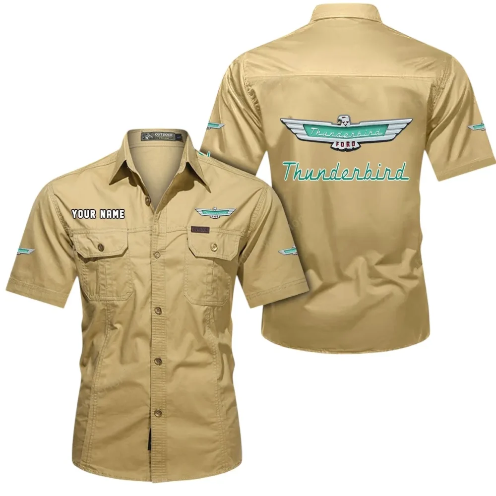 Timeless Drive Exclusive Logo Short Sleeved Shirt, Gift For Timeless Drive Enthusiasts CAR444 - Khaki - Image 2