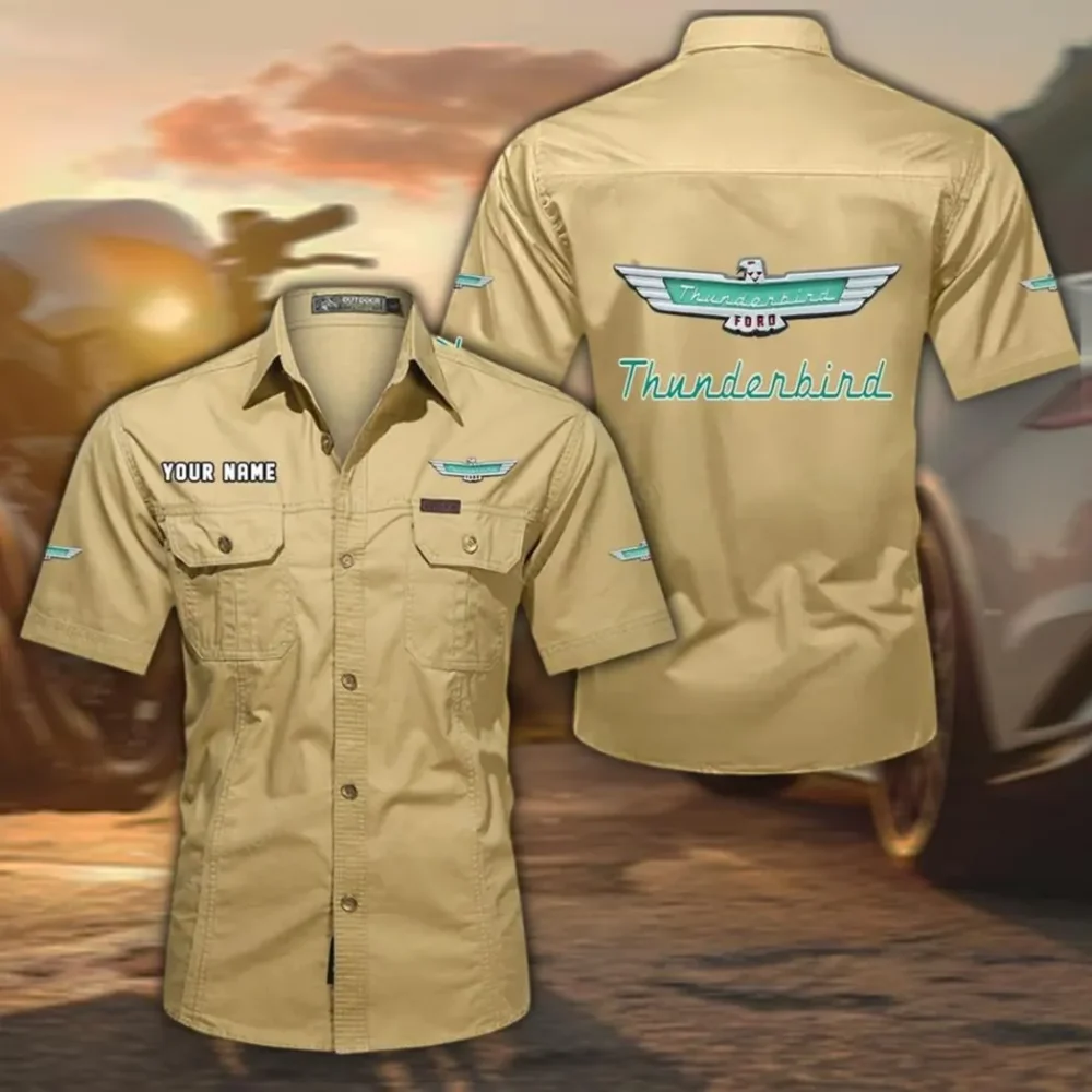 Timeless Drive Exclusive Logo Short Sleeved Shirt, Gift For Timeless Drive Enthusiasts CAR444 - Khaki