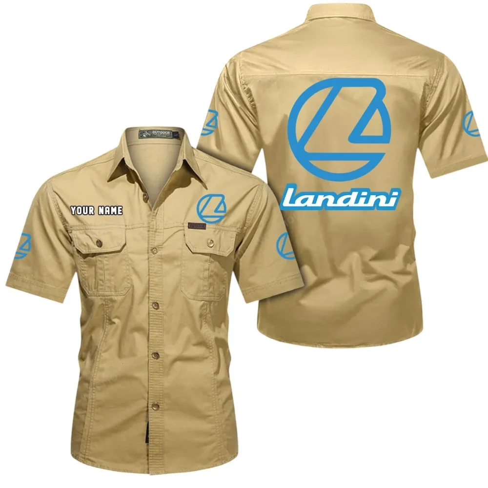 Countryside Tractor Exclusive Logo Short Sleeved Shirt, Gift For Countryside Tractor Enthusiasts CAR444 - Khaki - Image 2