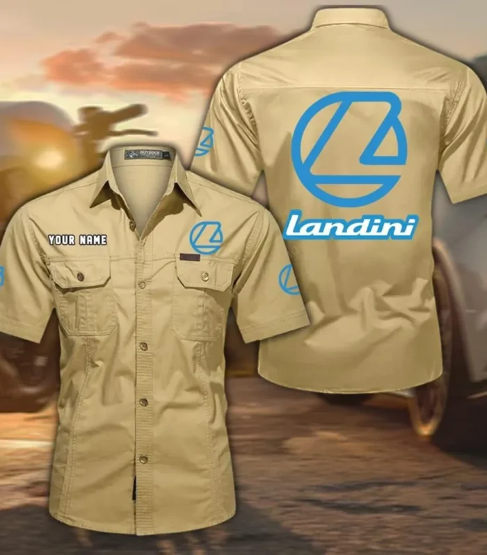 Countryside Tractor Exclusive Logo Short Sleeved Shirt, Gift For Countryside Tractor Enthusiasts CAR444 - Khaki