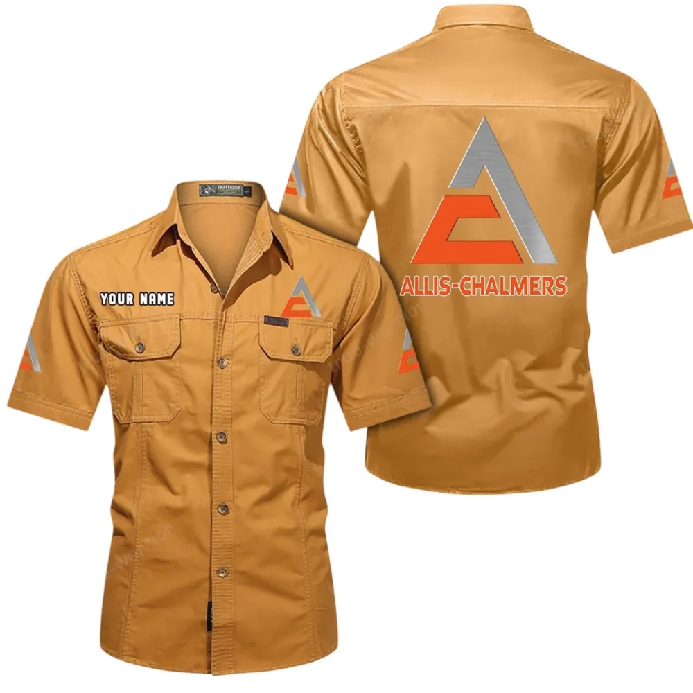 Classic Tractor Exclusive Logo Short Sleeved Shirt, Gift For Classic Tractor Lovers CAR444 - Turmeric - Image 2