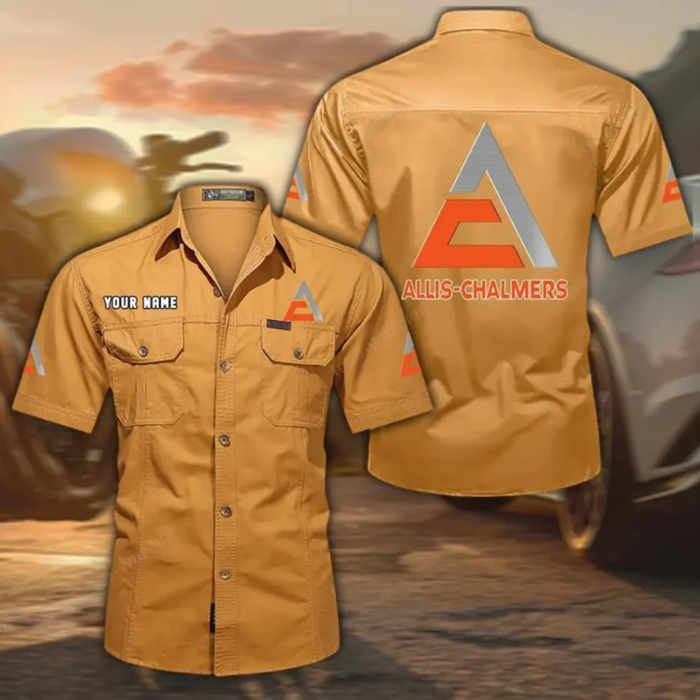 Classic Tractor Exclusive Logo Short Sleeved Shirt, Gift For Classic Tractor Lovers CAR444 - Turmeric