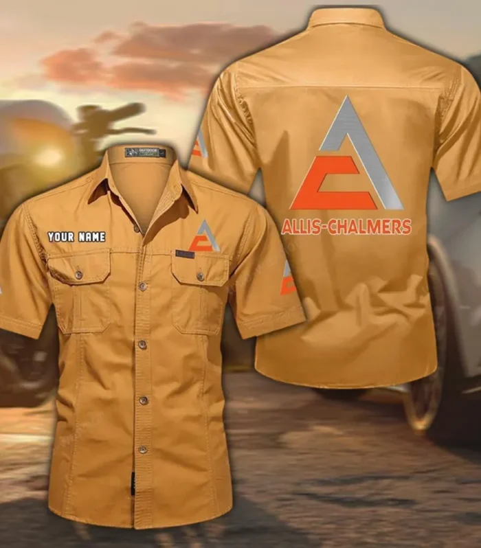 Classic Tractor Exclusive Logo Short Sleeved Shirt, Gift For Classic Tractor Lovers CAR444 - Turmeric
