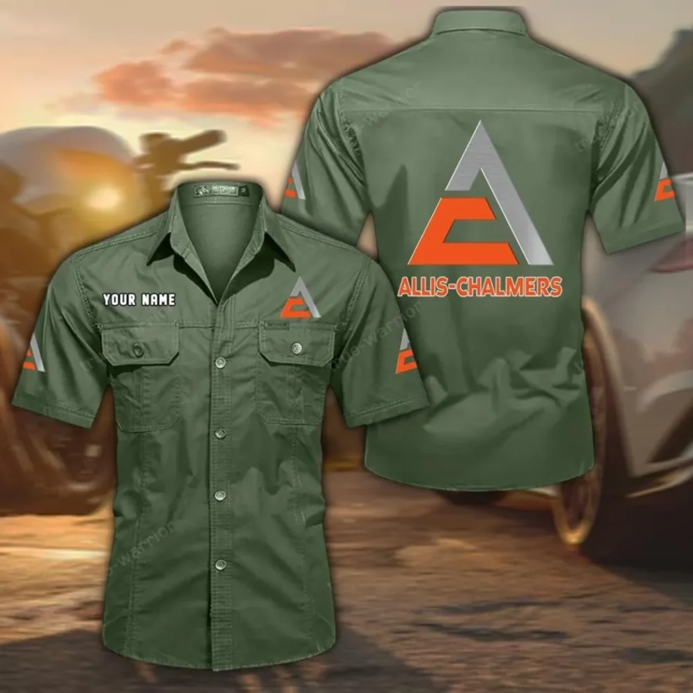 Farm Tractor Exclusive Logo Short Sleeved Shirt, Gift For Farm Tractor Enthusiasts CAR444 - Army Green