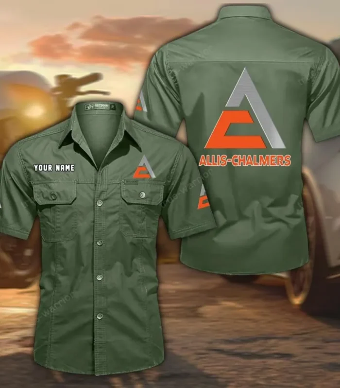 Farm Tractor Exclusive Logo Short Sleeved Shirt, Gift For Farm Tractor Enthusiasts CAR444 - Army Green