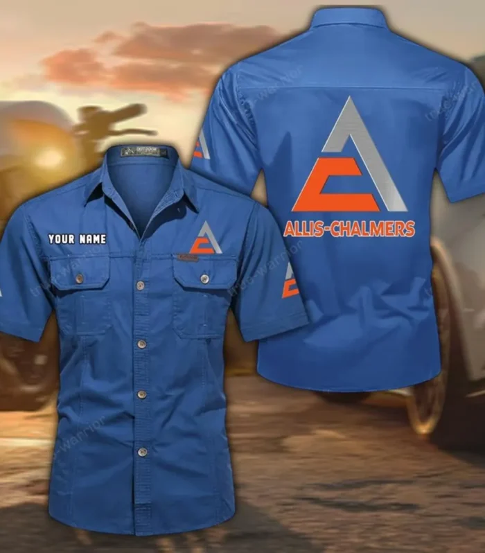 Utility Tractor Exclusive Logo Short Sleeved Shirt, Gift For Utility Tractor Enthusiasts CAR444 - Cowboy Blue