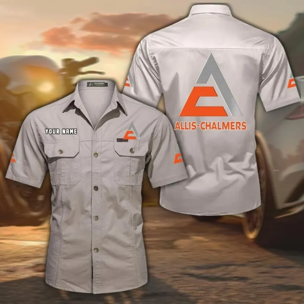 Agricultural Machine Exclusive Logo Short Sleeved Shirt, Gift For Agricultural Machine Lovers CAR444 - Beige