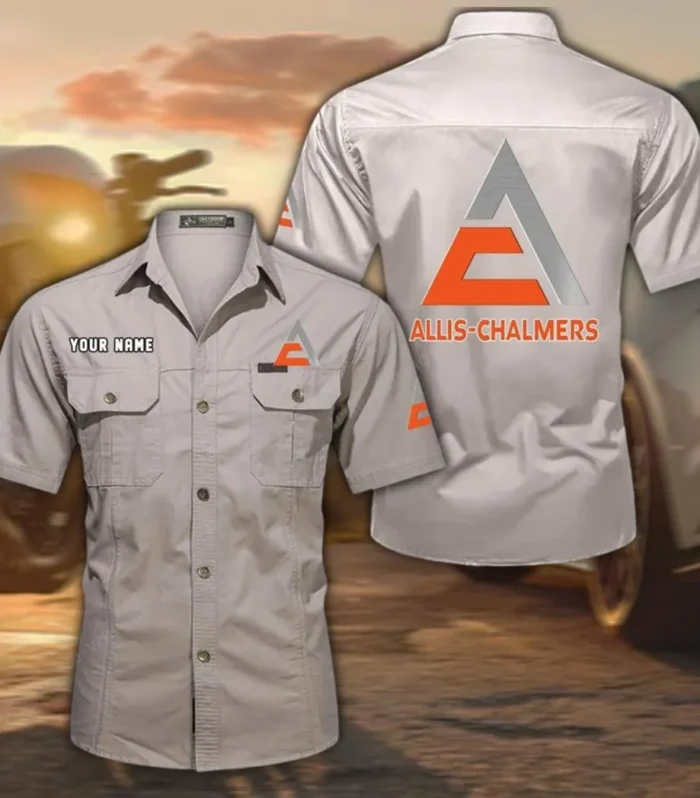 Agricultural Machine Exclusive Logo Short Sleeved Shirt, Gift For Agricultural Machine Lovers CAR444 - Beige