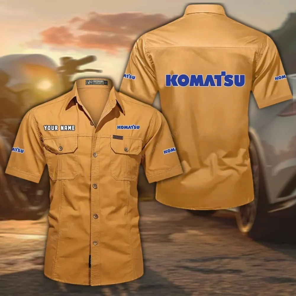 Heavy Duty Machine Exclusive Logo Short Sleeved Shirt, Gift For Heavy Duty Machine Enthusiasts CAR444 - Turmeric