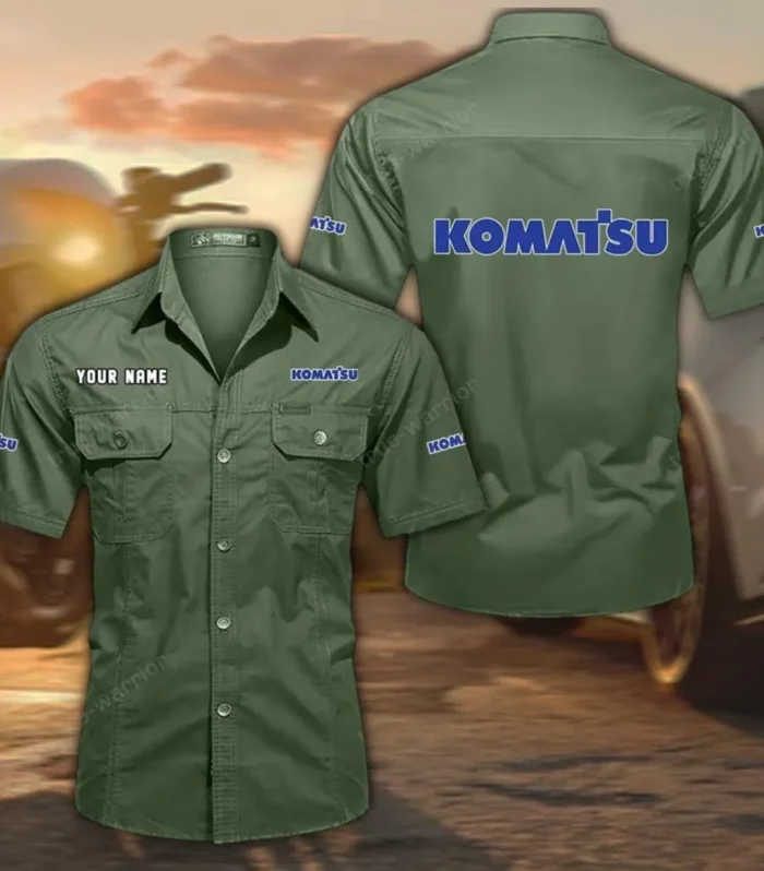 Earth Mover Exclusive Logo Short Sleeved Shirt, Gift For Earth Mover Lovers CAR444 - Army Green