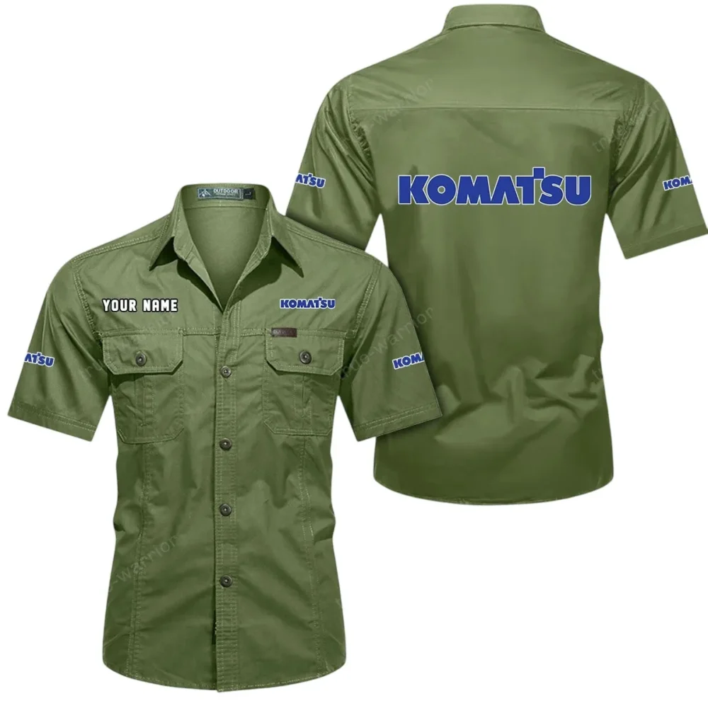 Earth Mover Exclusive Logo Short Sleeved Shirt, Gift For Earth Mover Enthusiasts CAR444 - Fruit Green - Image 2