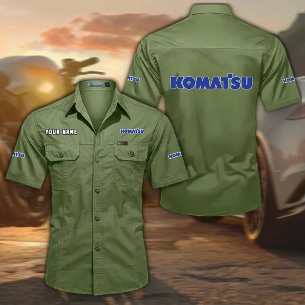 Earth Mover Exclusive Logo Short Sleeved Shirt, Gift For Earth Mover Enthusiasts CAR444 - Fruit Green