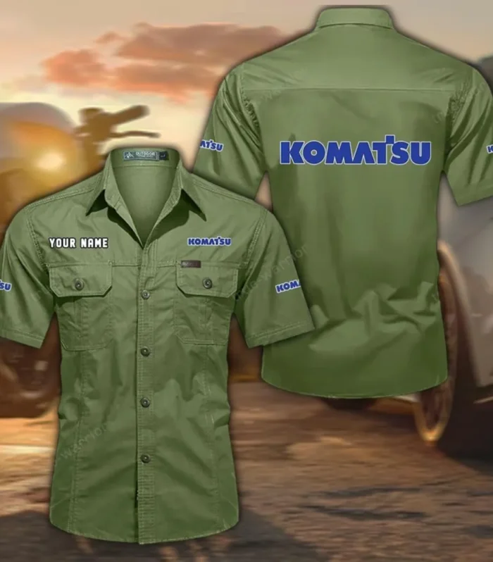 Earth Mover Exclusive Logo Short Sleeved Shirt, Gift For Earth Mover Enthusiasts CAR444 - Fruit Green