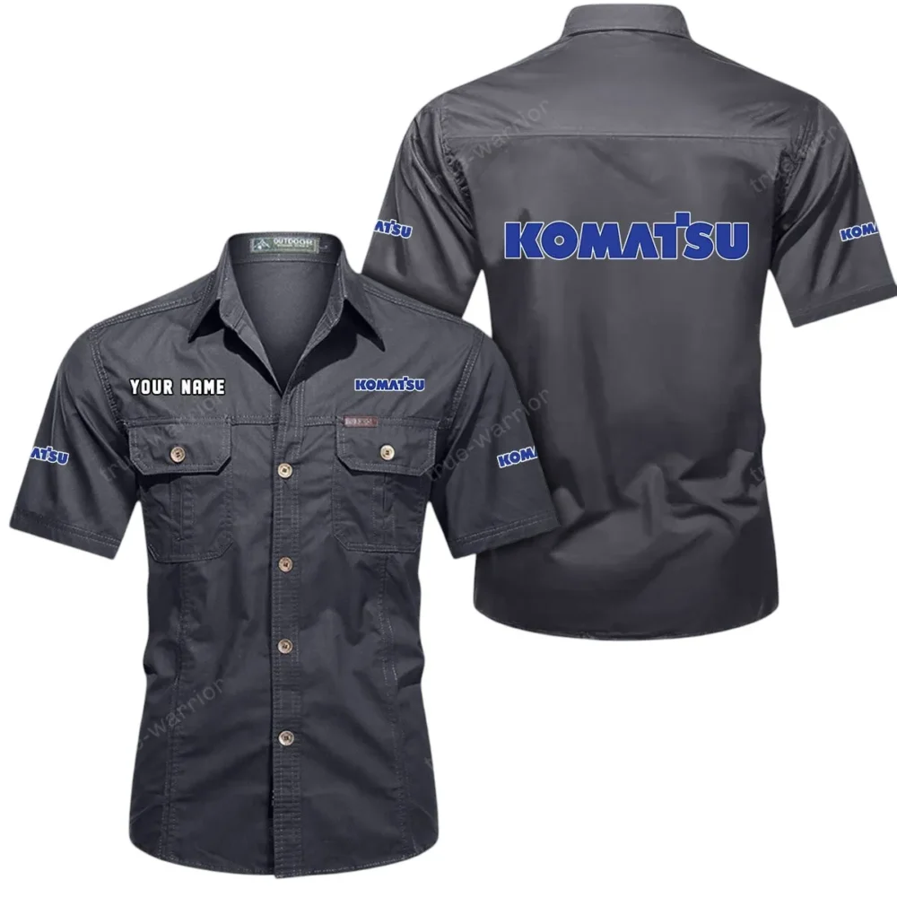 Heavy Duty Machine Exclusive Logo Short Sleeved Shirt, Gift For Heavy Duty Machine Enthusiasts CAR444 - Gray - Image 2