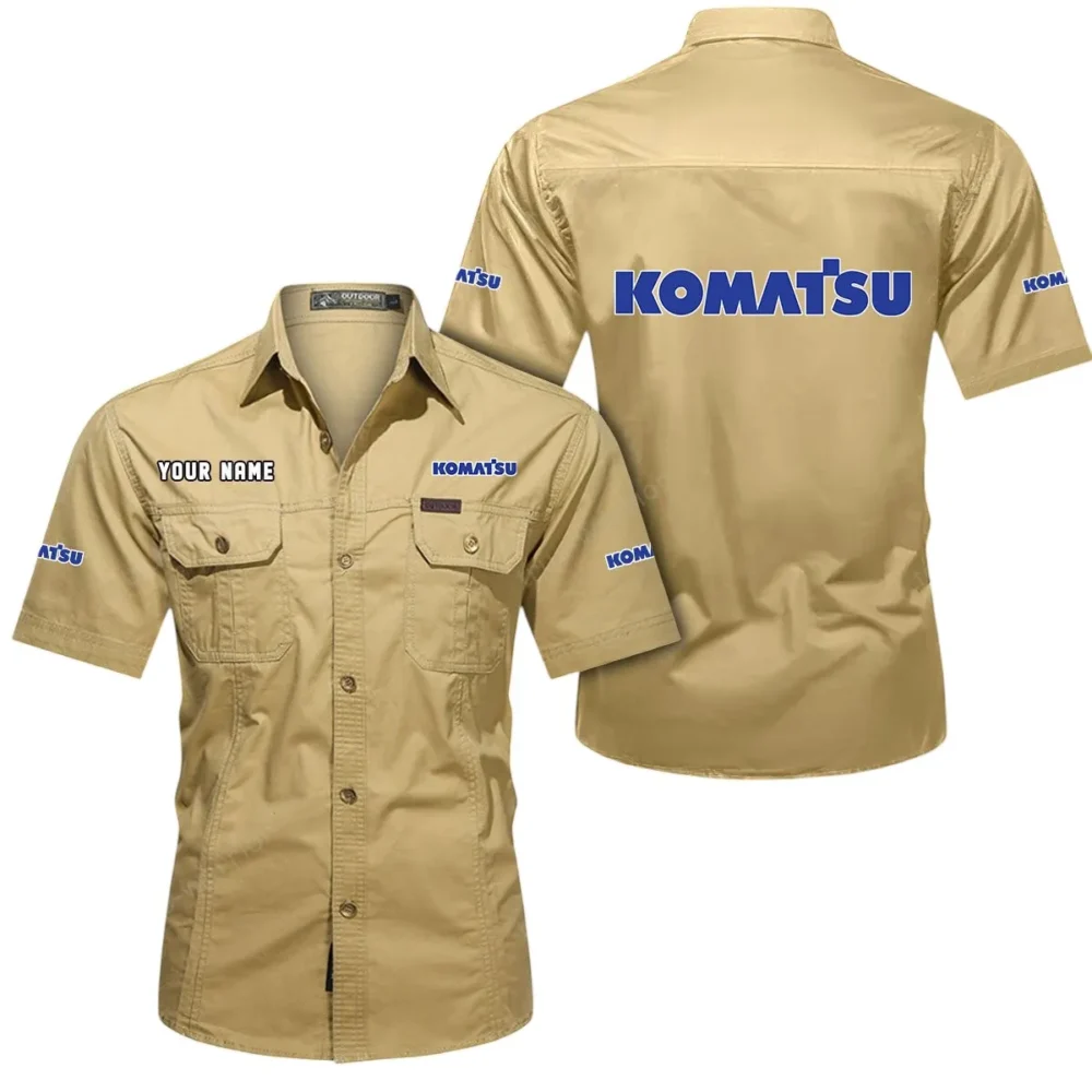 Construction Beast Exclusive Logo Short Sleeved Shirt, Gift For Construction Beast Enthusiasts CAR444 - Khaki - Image 2