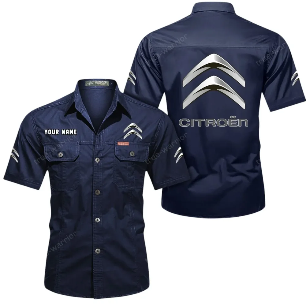 Compact Hatchback Exclusive Logo Short Sleeved Shirt, Gift For Compact Hatchback Enthusiasts CAR444 - Dark Blue - Image 2
