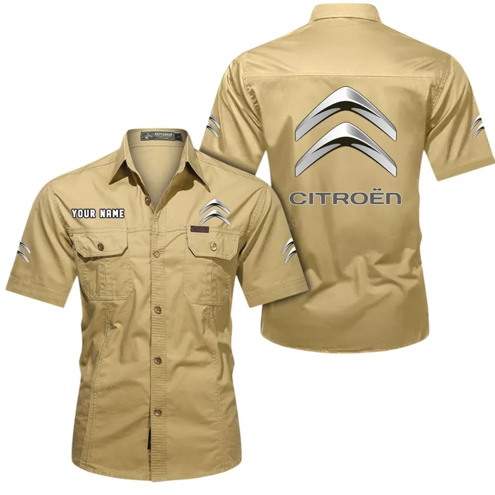 Small SUV Exclusive Logo Short Sleeved Shirt, Gift For Small SUV Lovers CAR444 - Khaki - Image 2