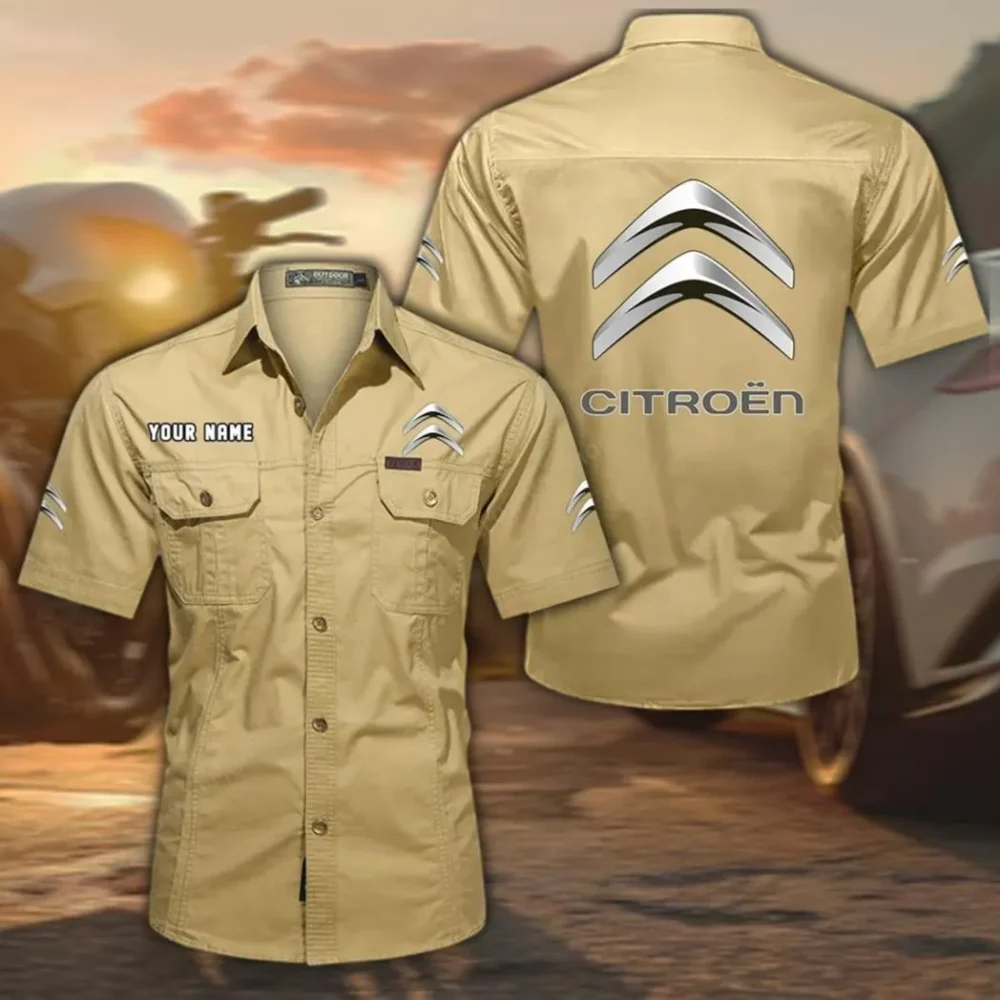Small SUV Exclusive Logo Short Sleeved Shirt, Gift For Small SUV Lovers CAR444 - Khaki