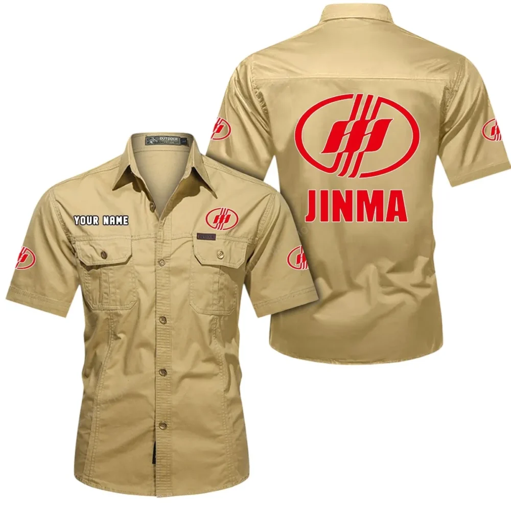 Farmyard Workhorse Exclusive Logo Short Sleeved Shirt, Gift For Farmyard Workhorse Enthusiasts CAR444 - Khaki - Image 2