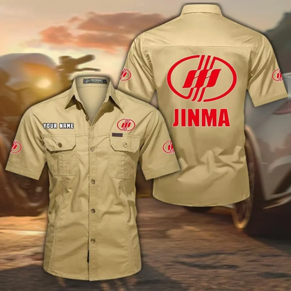 Farmyard Workhorse Exclusive Logo Short Sleeved Shirt, Gift For Farmyard Workhorse Enthusiasts CAR444 - Khaki