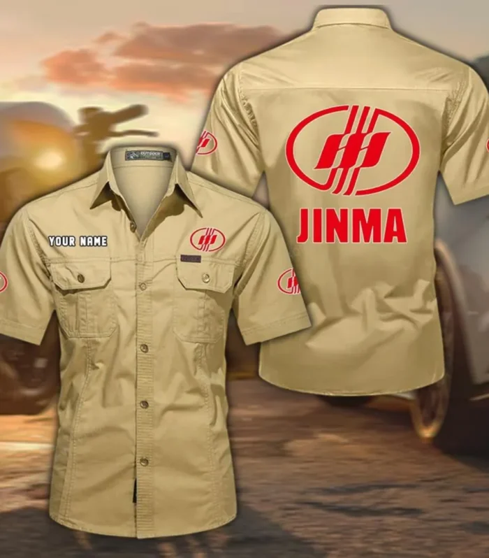 Farmyard Workhorse Exclusive Logo Short Sleeved Shirt, Gift For Farmyard Workhorse Enthusiasts CAR444 - Khaki
