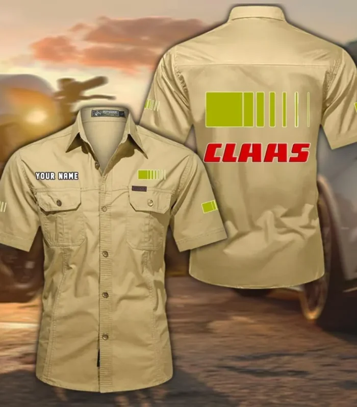Agro Machine Exclusive Logo Short Sleeved Shirt, Gift For Agro Machine Lovers CAR444 - Khaki