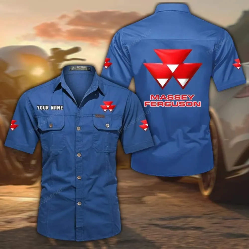 Agriforce Equipment Exclusive Logo Short Sleeved Shirt, Gift For Agriforce Equipment Enthusiasts CAR444 - Cowboy Blue