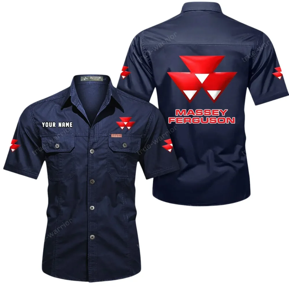 Fieldmaster Tractors Exclusive Logo Short Sleeved Shirt, Gift For Fieldmaster Tractors Enthusiasts CAR444 - Dark Blue - Image 2