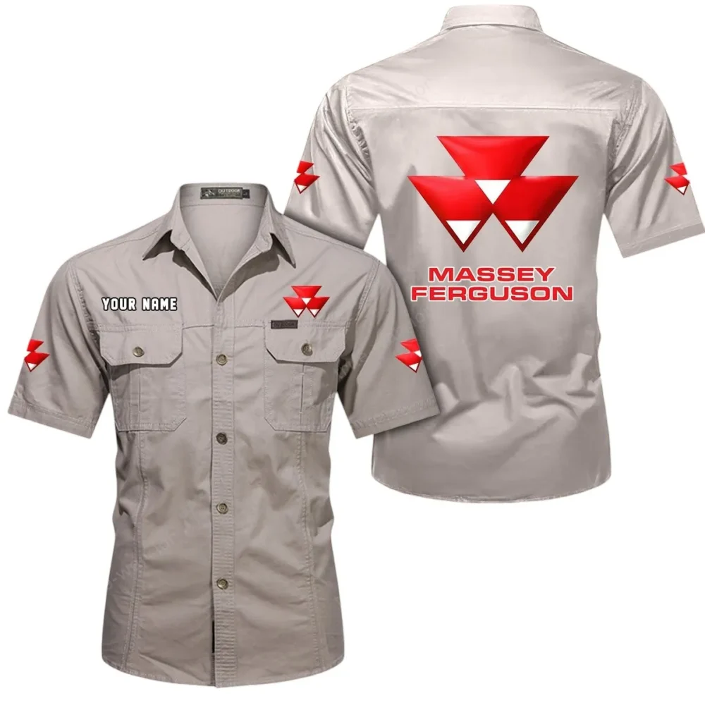 Agrititan Machinery Exclusive Logo Short Sleeved Shirt, Gift For Agrititan Machinery Enthusiasts CAR444 - Beige - Image 2