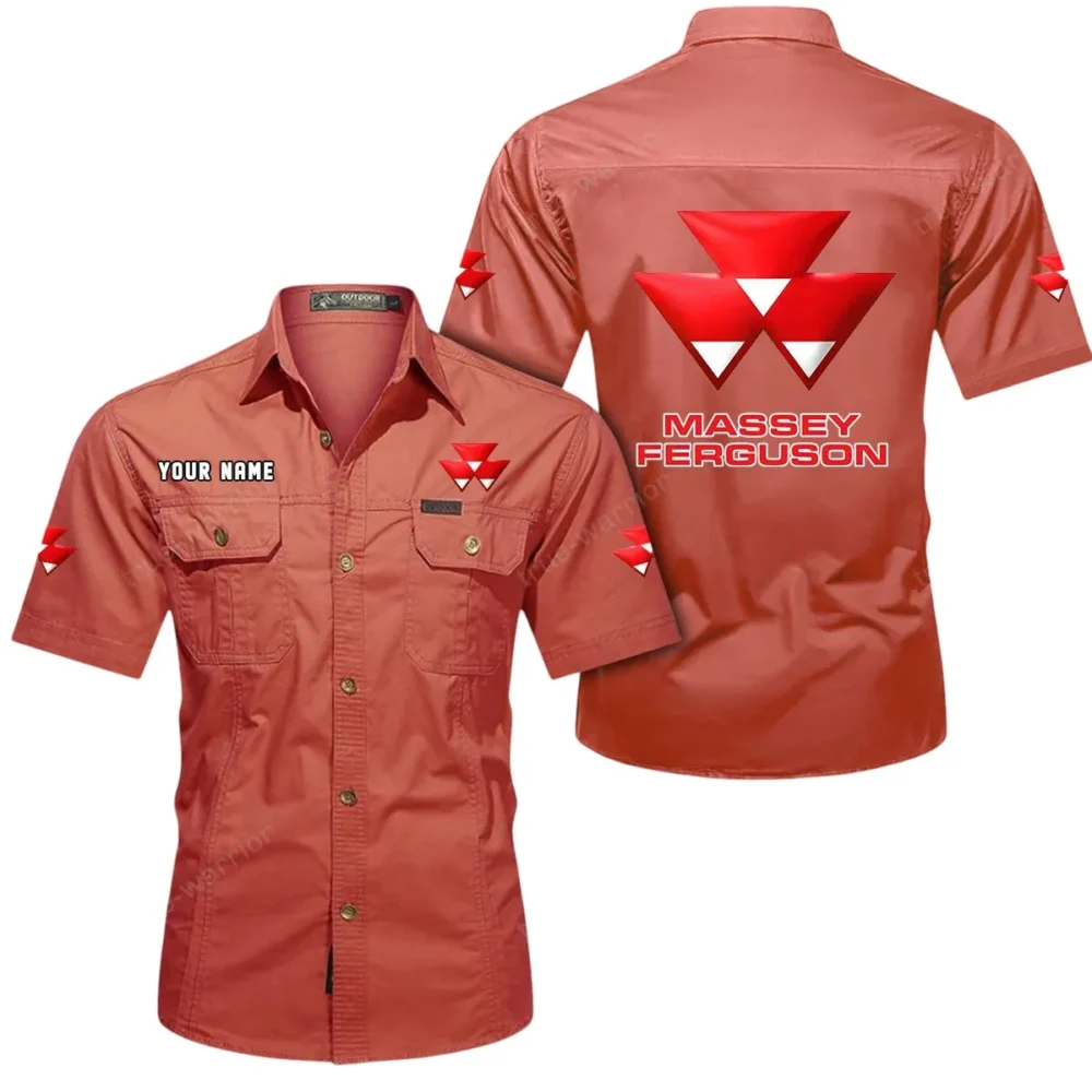 Ruralforce Tractors Exclusive Logo Short Sleeved Shirt, Gift For Ruralforce Tractors Enthusiasts CAR444 - Red - Image 2