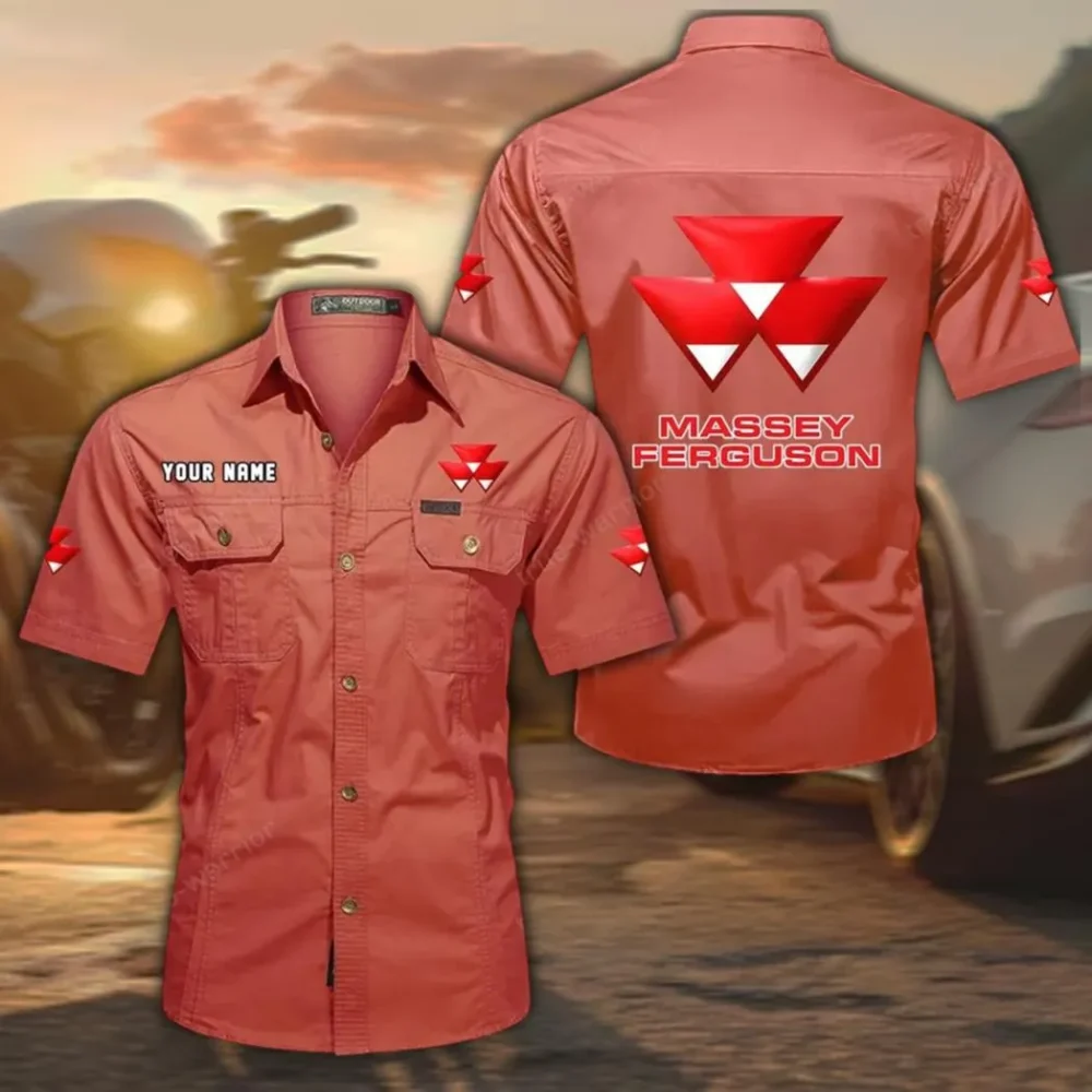 Ruralforce Tractors Exclusive Logo Short Sleeved Shirt, Gift For Ruralforce Tractors Enthusiasts CAR444 - Red