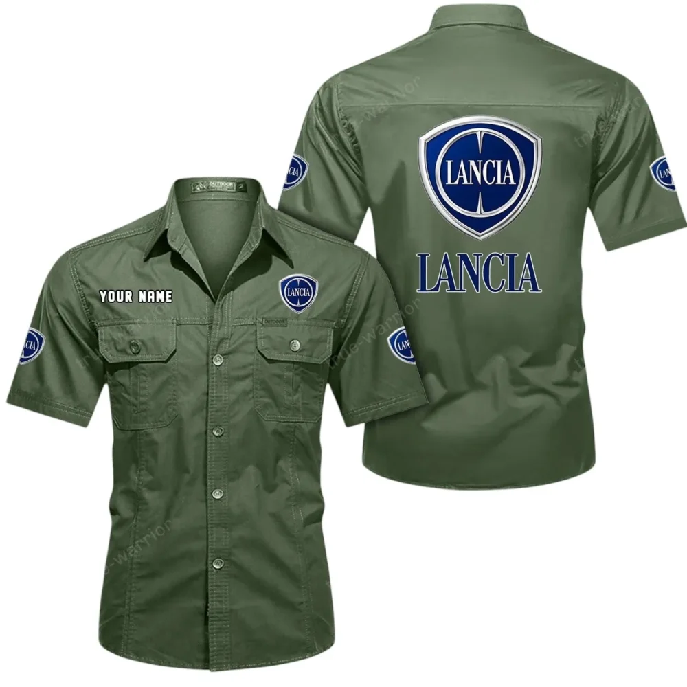 Elegante Auto Exclusive Logo Short Sleeved Shirt, Gift For Elegante Auto Enthusiasts CAR444 - Army Green - Image 2