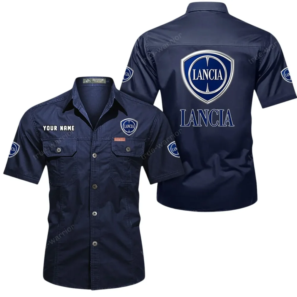 Italia Drive Exclusive Logo Short Sleeved Shirt, Gift For Italia Drive Enthusiasts CAR444 - Dark Blue - Image 2