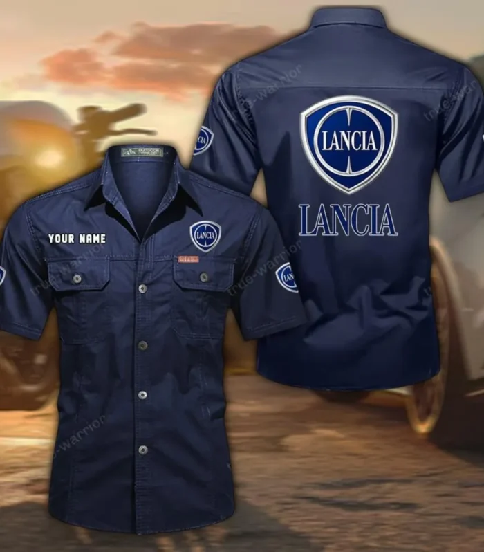 Italia Drive Exclusive Logo Short Sleeved Shirt, Gift For Italia Drive Enthusiasts CAR444 - Dark Blue