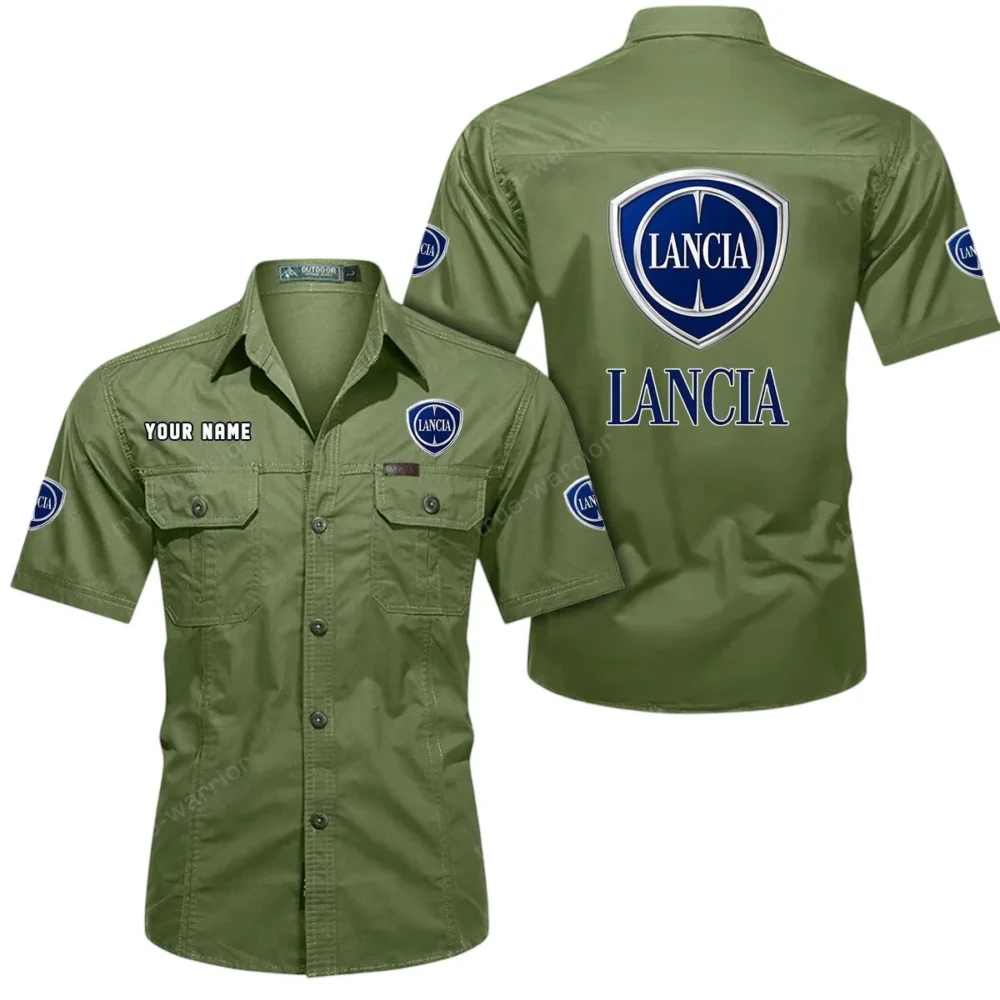 Lusso Cars Exclusive Logo Short Sleeved Shirt, Gift For Lusso Cars Enthusiasts CAR444 - Fruit Green - Image 2