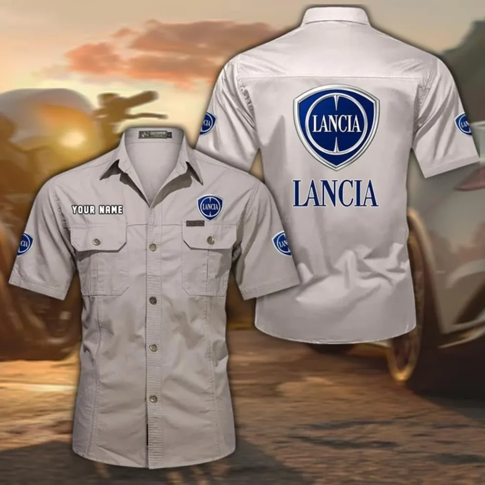 Roma Ride Exclusive Logo Short Sleeved Shirt, Gift For Roma Ride Lovers CAR444 - Beige