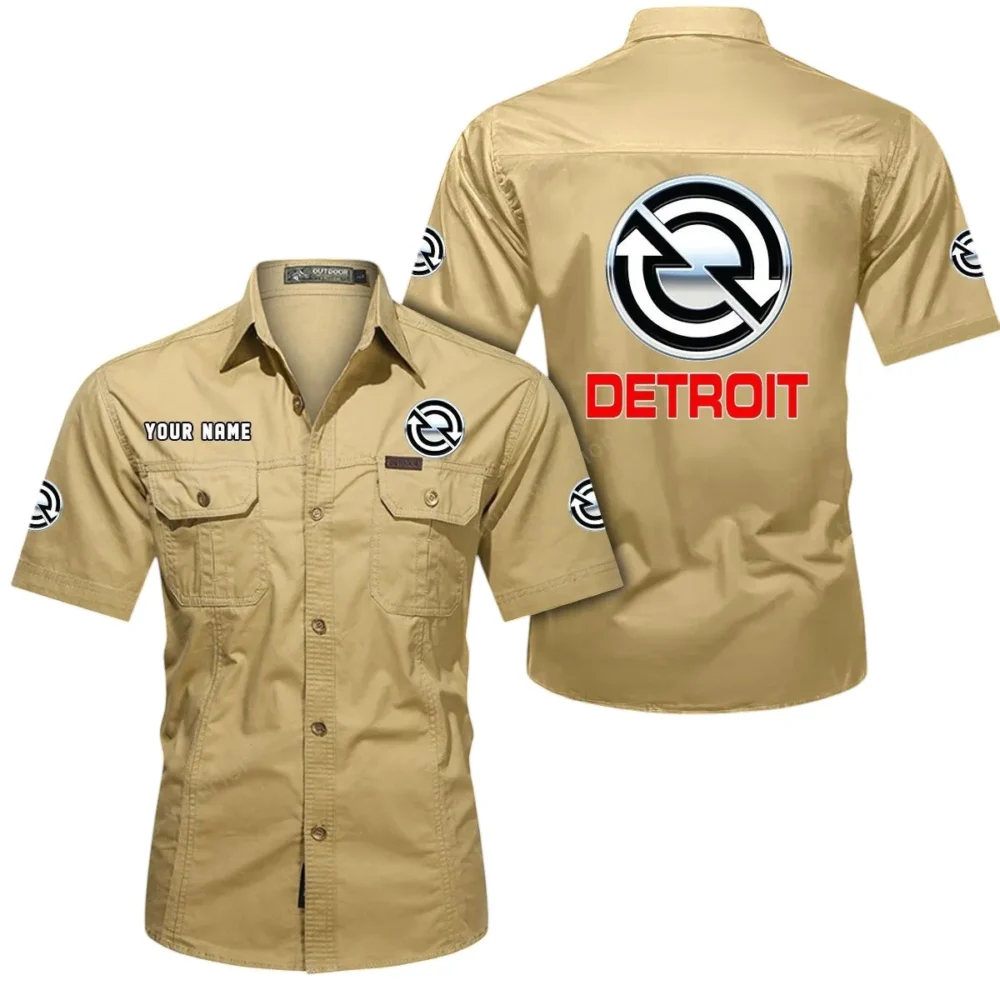 PrimePower Diesel Exclusive Logo Short Sleeved Shirt, Gift For PrimePower Diesel Enthusiasts CAR444 - Khaki - Image 2