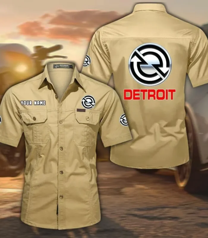 PrimePower Diesel Exclusive Logo Short Sleeved Shirt, Gift For PrimePower Diesel Enthusiasts CAR444 - Khaki