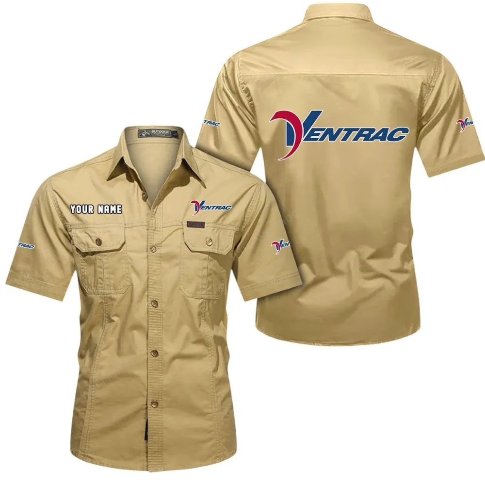 TerrainMaster Machine Exclusive Logo Short Sleeved Shirt, Gift For TerrainMaster Machine Lovers CAR444 - Khaki - Image 2