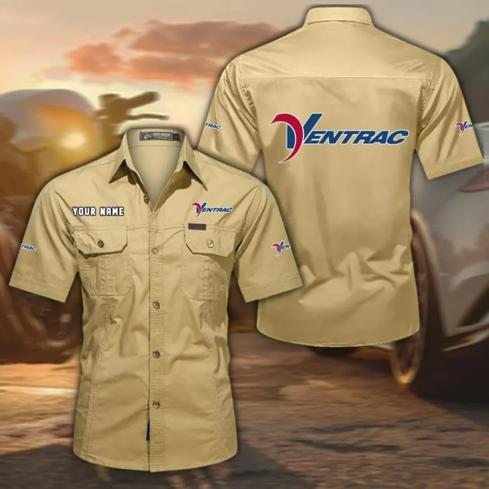 TerrainMaster Machine Exclusive Logo Short Sleeved Shirt, Gift For TerrainMaster Machine Lovers CAR444 - Khaki