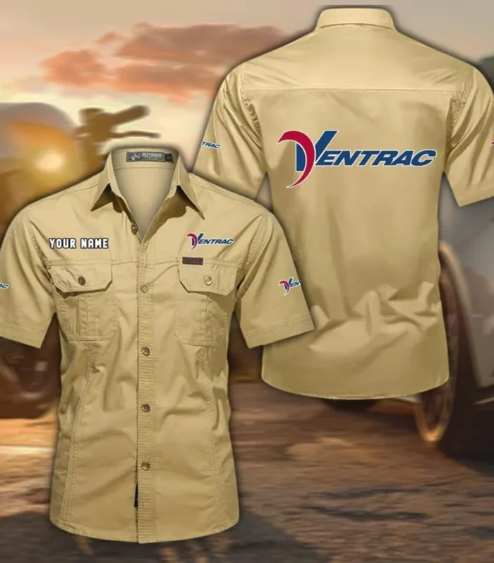 TerrainMaster Machine Exclusive Logo Short Sleeved Shirt, Gift For TerrainMaster Machine Lovers CAR444 - Khaki