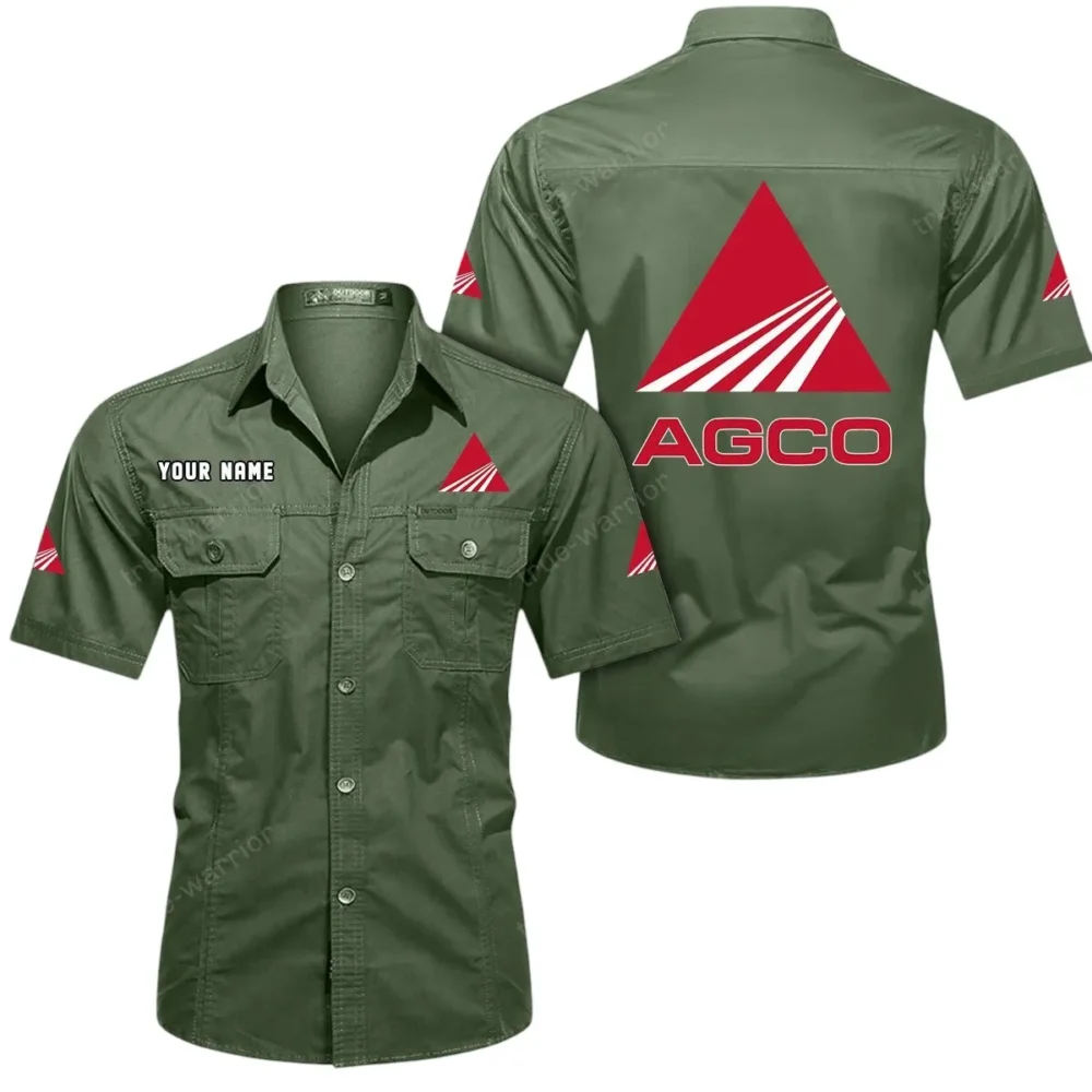 AgroTech Machines Exclusive Logo Short Sleeved Shirt, Gift For AgroTech Machines Lovers CAR444 - Army Green - Image 2