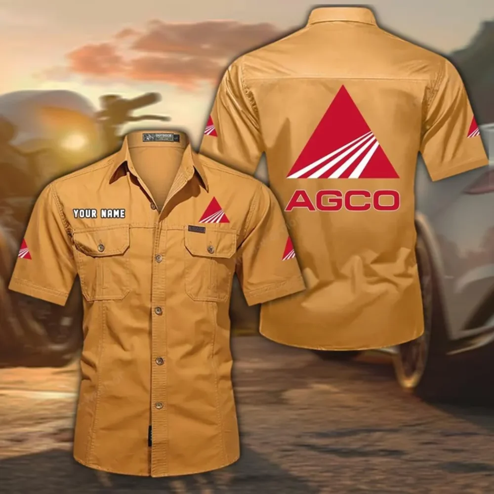 AgroWork Vehicles Exclusive Logo Short Sleeved Shirt, Gift For AgroWork Vehicles Enthusiasts CAR444 - Turmeric