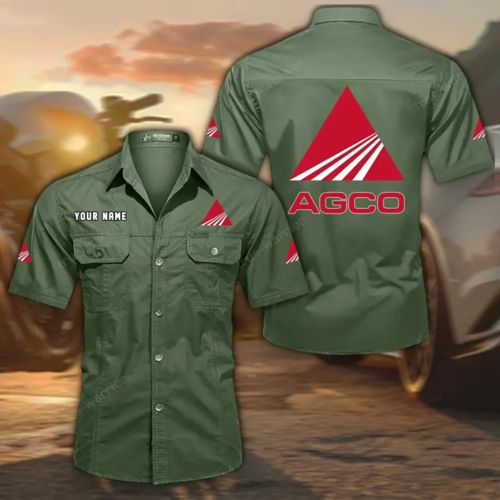 AgroTech Machines Exclusive Logo Short Sleeved Shirt, Gift For AgroTech Machines Lovers CAR444 - Army Green