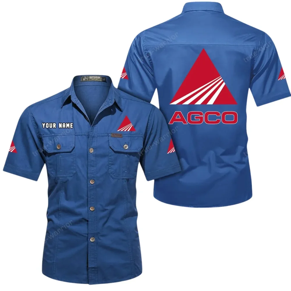 GreenTrail Tractors Exclusive Logo Short Sleeved Shirt, Gift For GreenTrail Tractors Lovers CAR444 - Cowboy Blue - Image 2