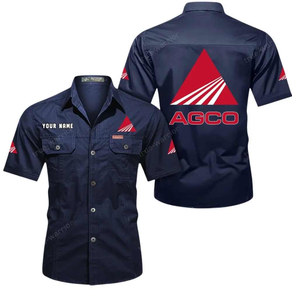 PowerFarm Machinery Exclusive Logo Short Sleeved Shirt, Gift For PowerFarm Machinery Lovers CAR444 - Dark Blue - Image 2