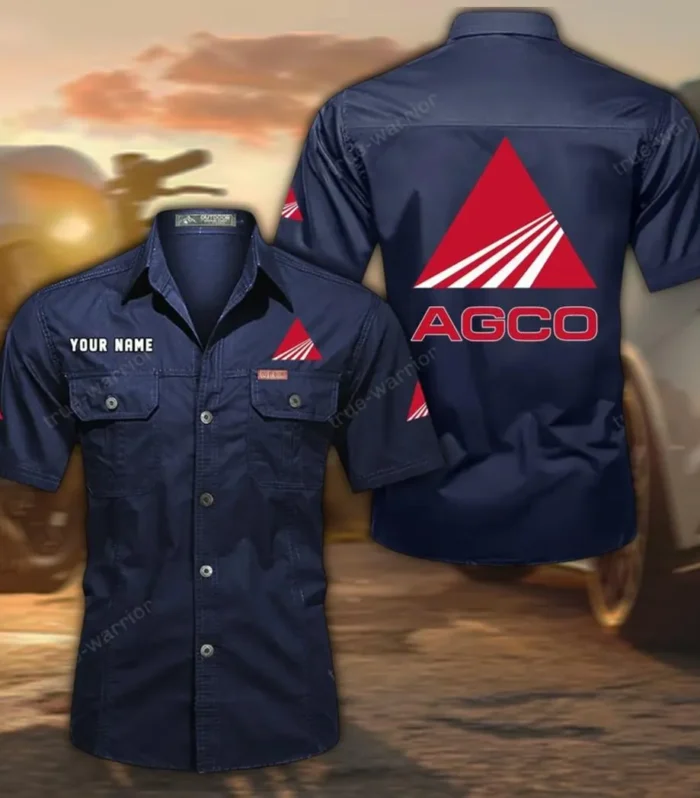 PowerFarm Machinery Exclusive Logo Short Sleeved Shirt, Gift For PowerFarm Machinery Lovers CAR444 - Dark Blue