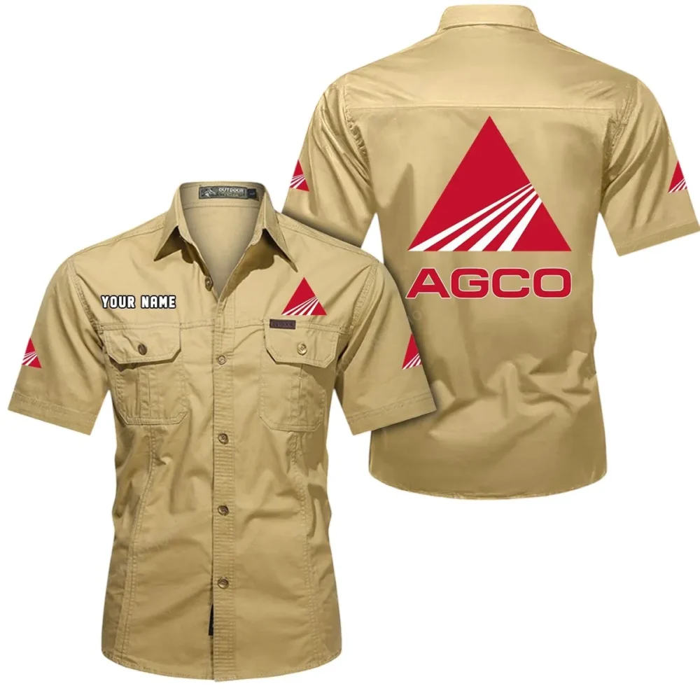 TerraDrive Tractors Exclusive Logo Short Sleeved Shirt, Gift For TerraDrive Tractors Enthusiasts CAR444 - Khaki - Image 2